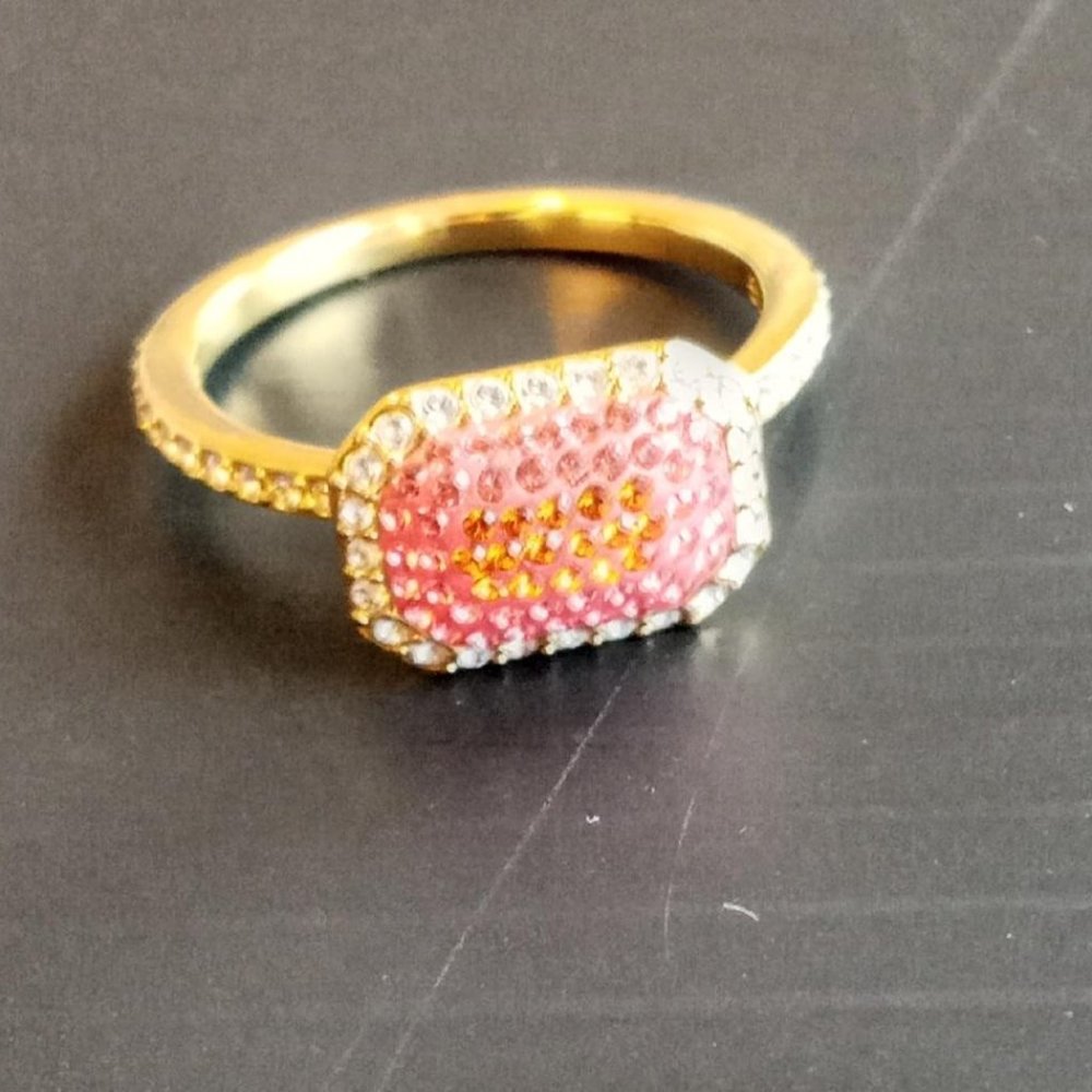 Swarovski Square orange ring